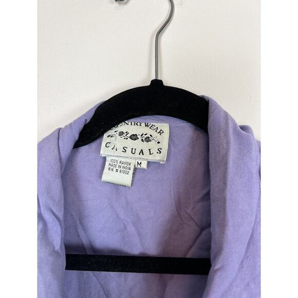 vintage country wear casuals button down short sleeve quilted top Md cottagecore - Picture 2 of 7